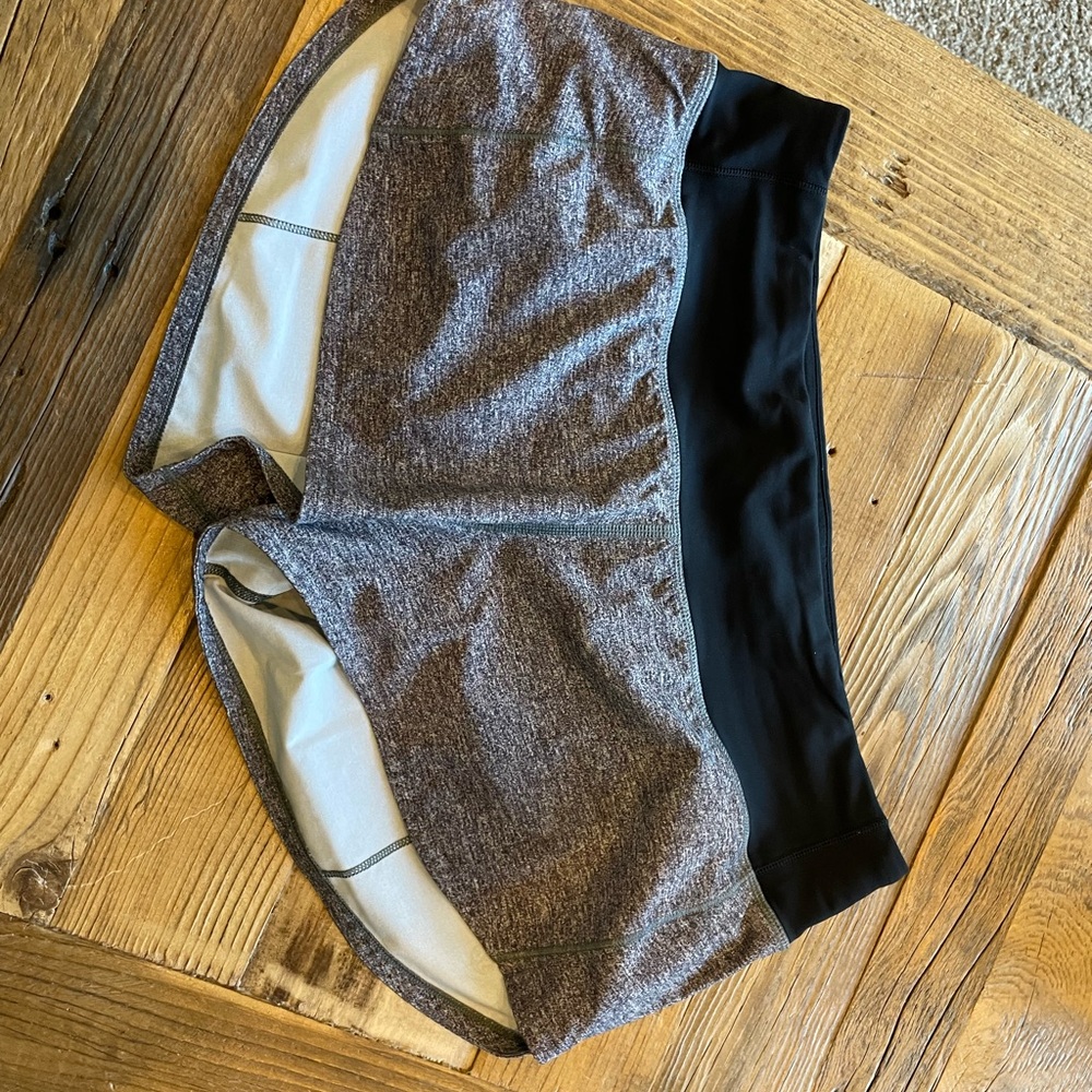 Women's Gray and Black Athletic Shorts